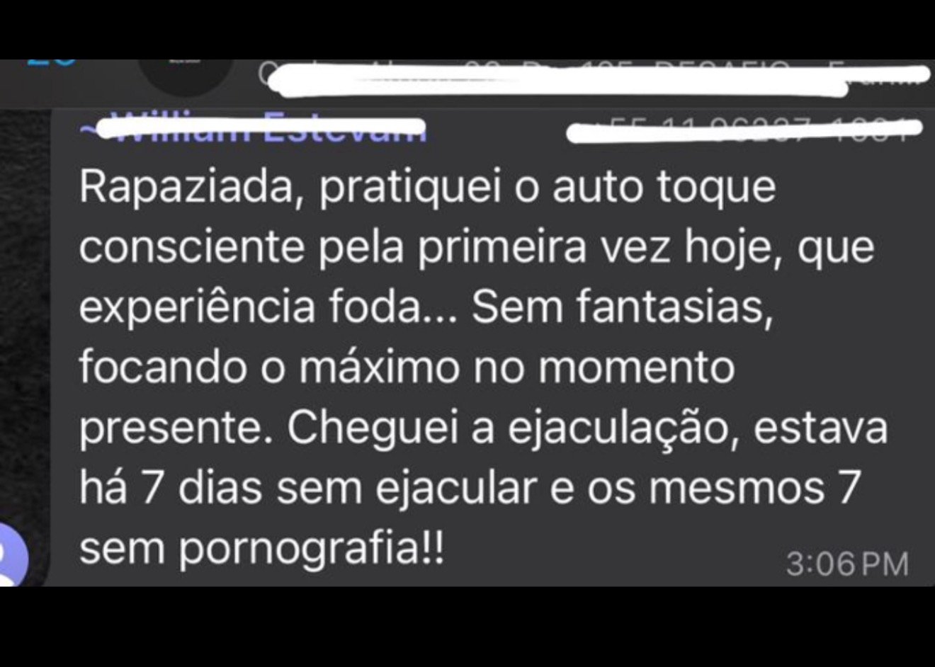 Depoimento: William, 7 dias